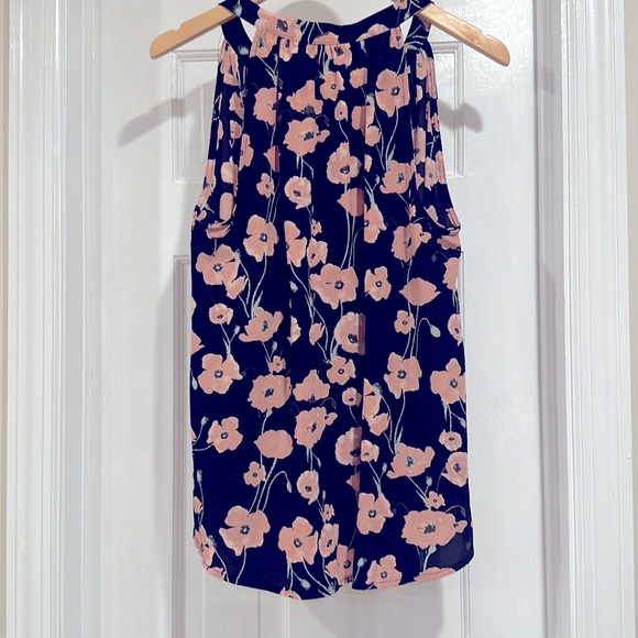 Lemon Tart Blakemore floral Split Neck Top size L - Picture 2 of 7